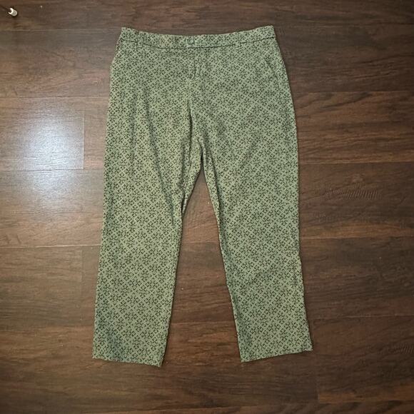 Patagonia green pattern ankle length pants size 10 - Picture 2 of 11